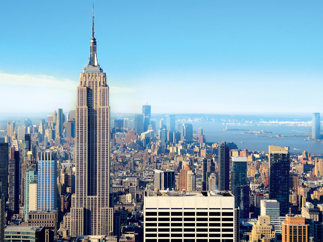 纽约壁纸，美国，夜城，岸边，摩天大楼HD：宽屏：高清晰度：全屏